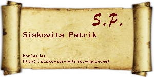 Siskovits Patrik névjegykártya