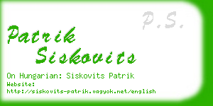 patrik siskovits business card